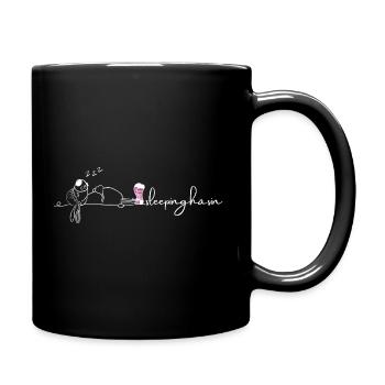 Lapin endormi - Mug uni - noir - Droite
