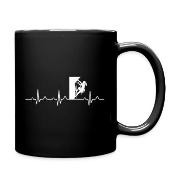 Mountain Climbing Women Heartbeat EKG - Full Colour Mug - black - Right