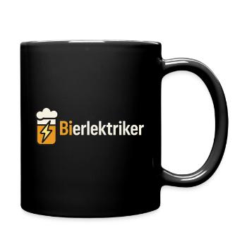 Bierblitz Illustration: Wolke & Blitze - Tasse einfarbig - Schwarz - Rechts