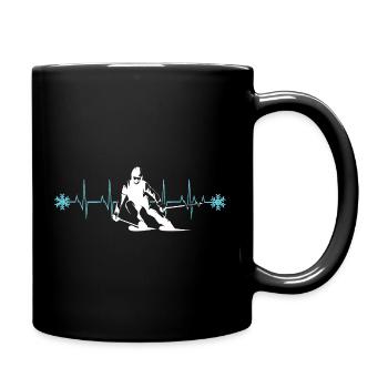 Skifahrer Silhouette Winter Minimalistisch - Tasse einfarbig - Schwarz - Rechts