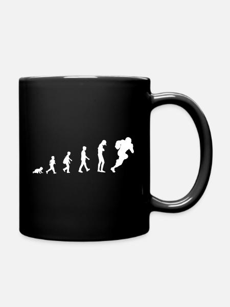 Evolution from baby to American football player - Full Colour Mug - black
