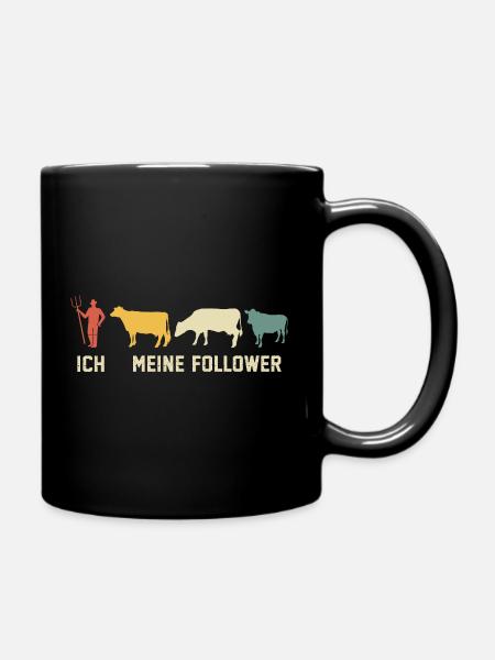 Ich Meine Follower Kühe Kuh - Tasse einfarbig - Schwarz