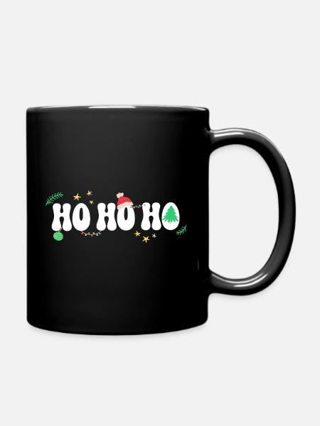 Ho ho ho - Christmas - Santa Claus - Full Colour Mug - black