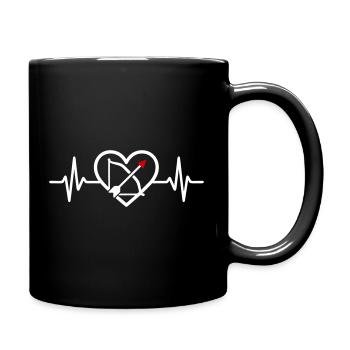 Tir à l’Arc Cœur Archer Flèche Sport - Mug uni - noir - Droite