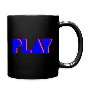 Press Play – Musik Party DJ Shirt Club Style - Tasse einfarbig - Schwarz - Rechts