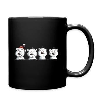 Happy Polar Bear Team Christmas - Full Colour Mug - black - Right