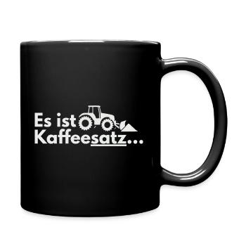 Kaffee-Ernte Traktor Motiv - Tasse einfarbig - Schwarz - Rechts