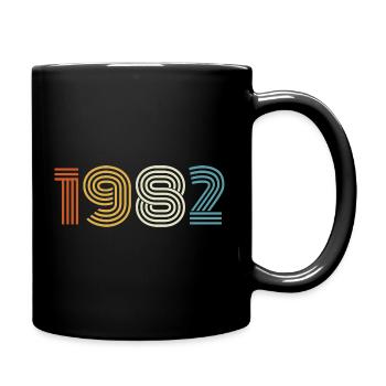 1982 Geschenk 1982 Jahrgang 1982 - Tasse einfarbig - Schwarz - Rechts