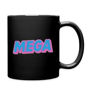 Mega lettering oldschoo retro 90s 80s - Full Colour Mug - black - Right