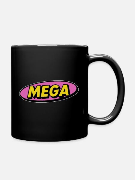 Mega comic retro Schriftzug Wort - Tasse einfarbig - Schwarz
