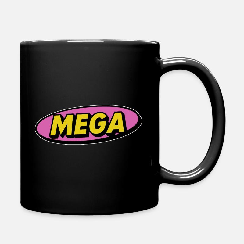 Mega comic retro Schriftzug Wort - Tasse einfarbig - Schwarz