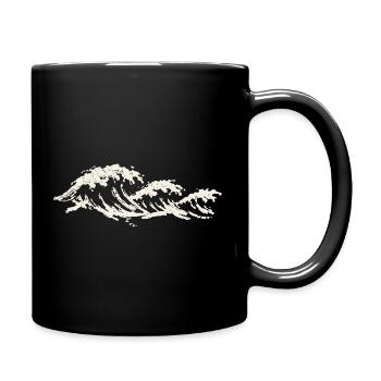 Ocean Waves - Graphismes minimalistes - Mug uni - noir - Droite