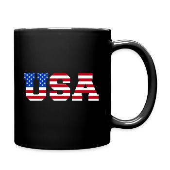 USA Lettreries America Fan Drapeau américain - Mug uni - noir - Droite