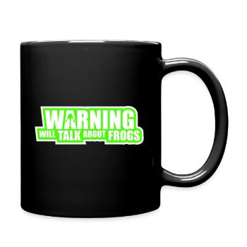 Avertissement : parlera des grenouilles, grenouille, animal drôle. - Mug uni - noir - Droite