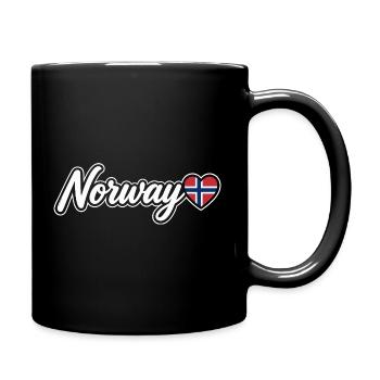 Norwegisches Drehbuch mit Flag Heart Fan Patriotisch - Tasse einfarbig - Schwarz - Rechts
