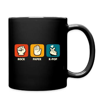 Rock Paper K-Pop Lustige koreanische Pop-Liebhaber - Tasse einfarbig - Schwarz - Rechts
