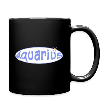 Aquarius Sign - Tasse einfarbig - Schwarz - Rechts