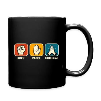 Stein Papier Halleluja Christlicher Gläubiger Jesu - Tasse einfarbig - Schwarz - Rechts