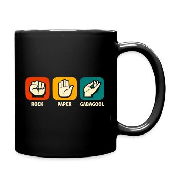 Rock Paper Gabagool Lustiges italienisches Essen G - Tasse einfarbig - Schwarz - Rechts