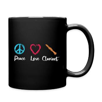 Peace Love Clarinet - Full Colour Mug - black - Right