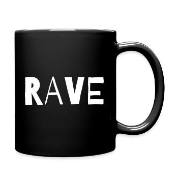 Rave typographic music design - Full Colour Mug - black - Right