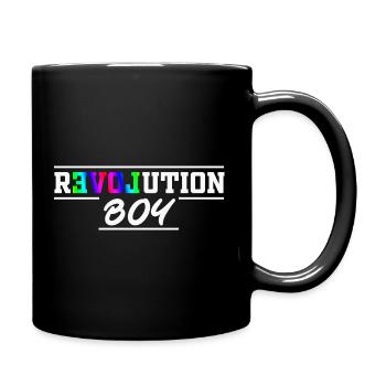 Revolution Boy Rainbow Pride Text Graphic - Full Colour Mug - black - Right