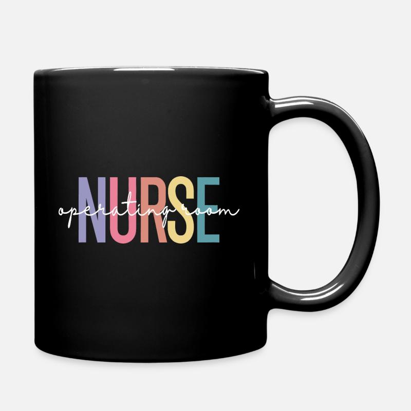Nurse OR Gradient Letter Design - Tasse einfarbig - Schwarz