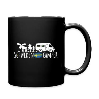 Schweden Camper Silhouette - Tasse einfarbig - Schwarz - Rechts