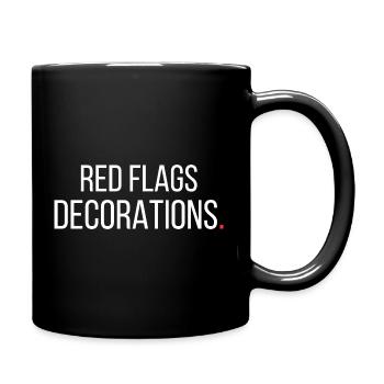 Drapeaux rouges Décorations Drôle, sarcastique, - Mug uni - noir - Droite