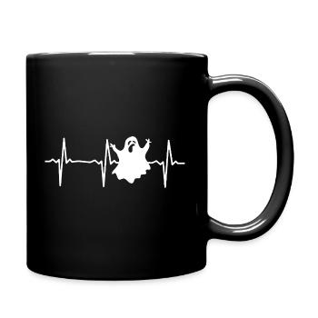 Halloween Ghost Halloween Heartbeat Ghost - Full Colour Mug - black - Right