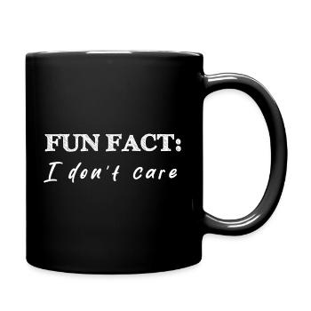 Fun fact: I don't care - funny gift idea doesn't matter - Full Colour Mug - black - Right