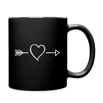 Heart Arrow Line Art - Full Colour Mug - black - Right