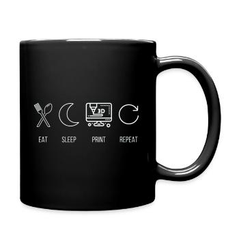Eat, Sleep, Print, Repeat 3D Druck Maker - Tasse einfarbig - Schwarz - Rechts