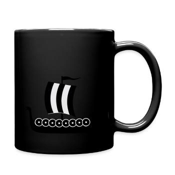 wikingerschiff_vektor - Tasse einfarbig - Schwarz - Rechts