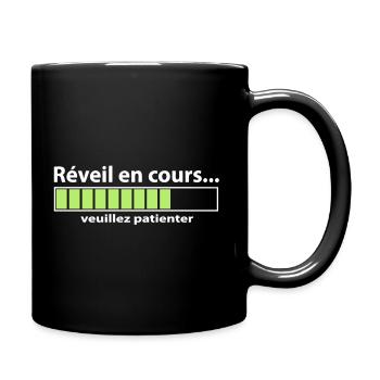 Réveil en cours humour geek - Mug uni - noir - Droite