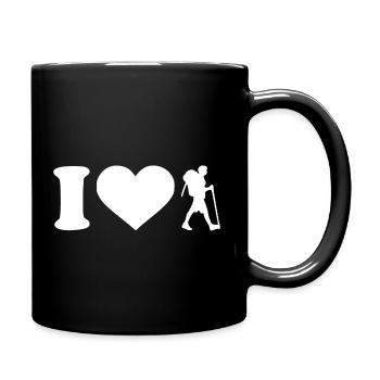 I love hiking white - Full Colour Mug - black - Right