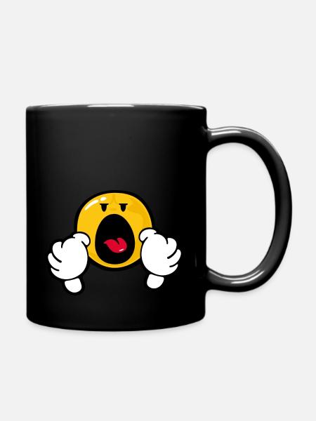 Smiley Anger - Tasse einfarbig - Schwarz