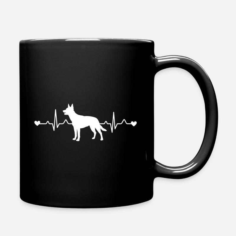 Australian Kelpie Herzschlag Puls EKG - Tasse einfarbig - Schwarz