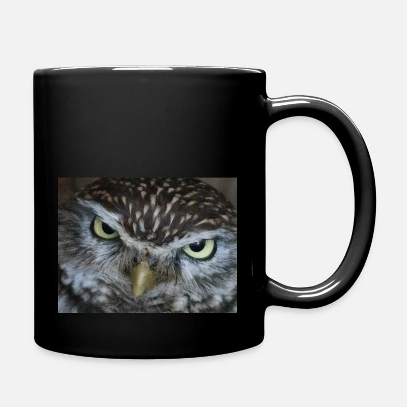 Face of an owl - Full Colour Mug - black