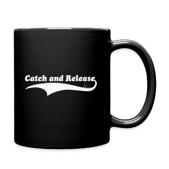 Catch and release catfish fishing - Full Colour Mug - black - Right