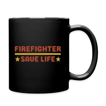Cadeau de sauvetage de pompier - Mug uni - noir - Droite