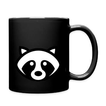 Waschbär Icon - Tasse einfarbig - Schwarz - Rechts