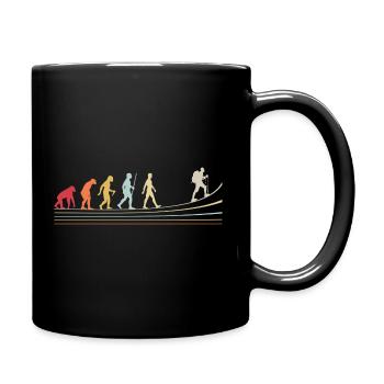 Évolution de l’homme du singe à l’alpiniste - Mug uni - noir - Droite