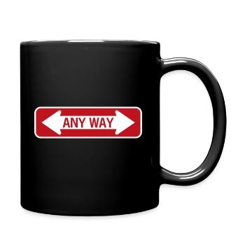 Road sign any way red - Full Colour Mug - black - Right
