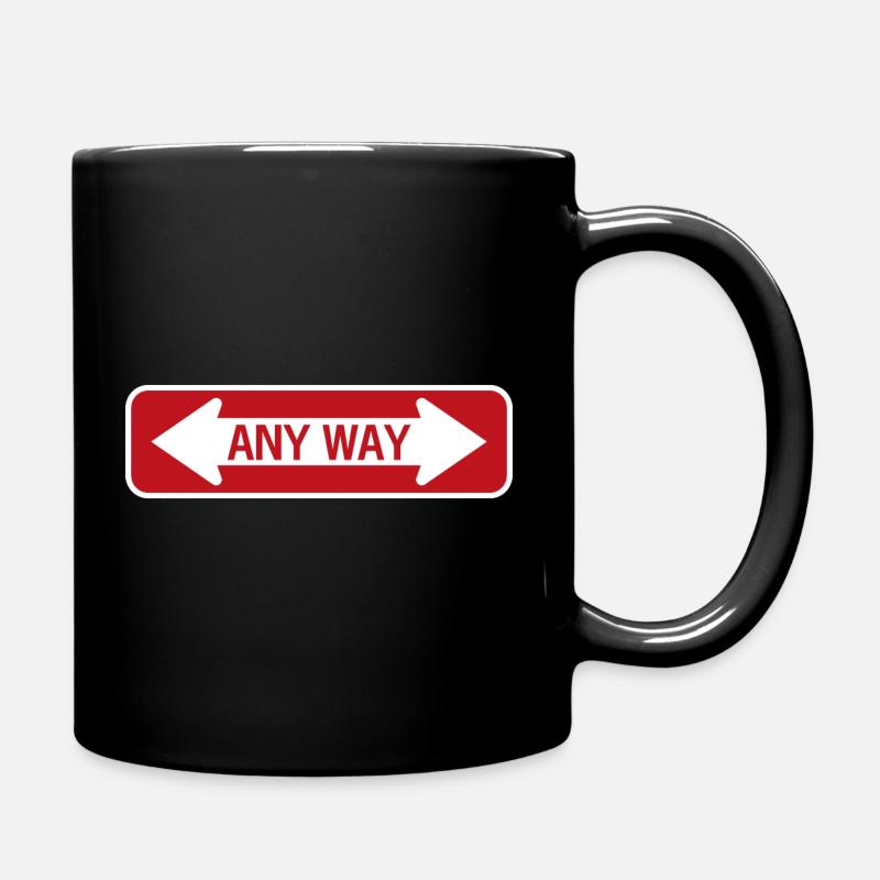 Signe de route n’importe quelle manière rouge - Mug uni - noir