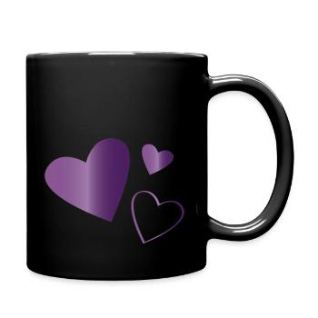 Coeurs améthyste violet - Mug uni - noir - Droite