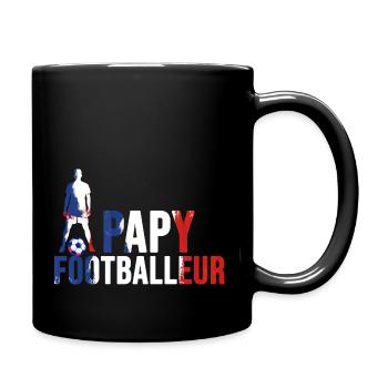 papy footballeur france - Mug uni - noir - Droite