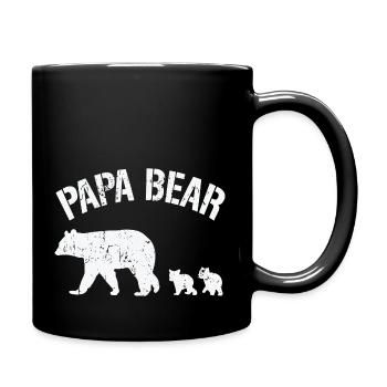 Papa Bear Kids Papa is the Best Kid Father's Day - Full Colour Mug - black - Right