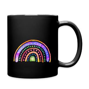 Rainbow Doodle Art - Mug uni - noir - Droite