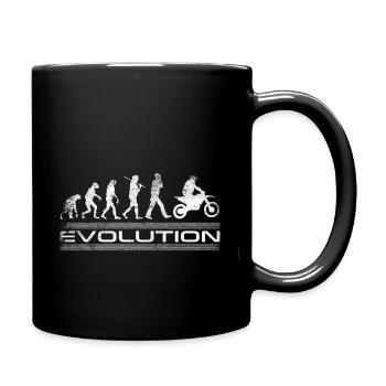 Evolution Motorrad Biker lustige Motocross Motorrad - Tasse einfarbig - Schwarz - Rechts
